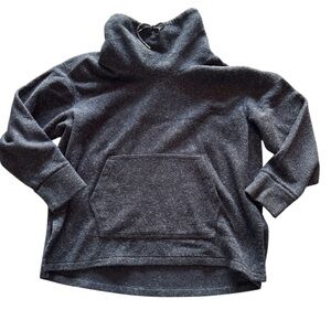 Nike Black and Flecked Grey Hoodie with Front Pocket, Size Small, Comfort